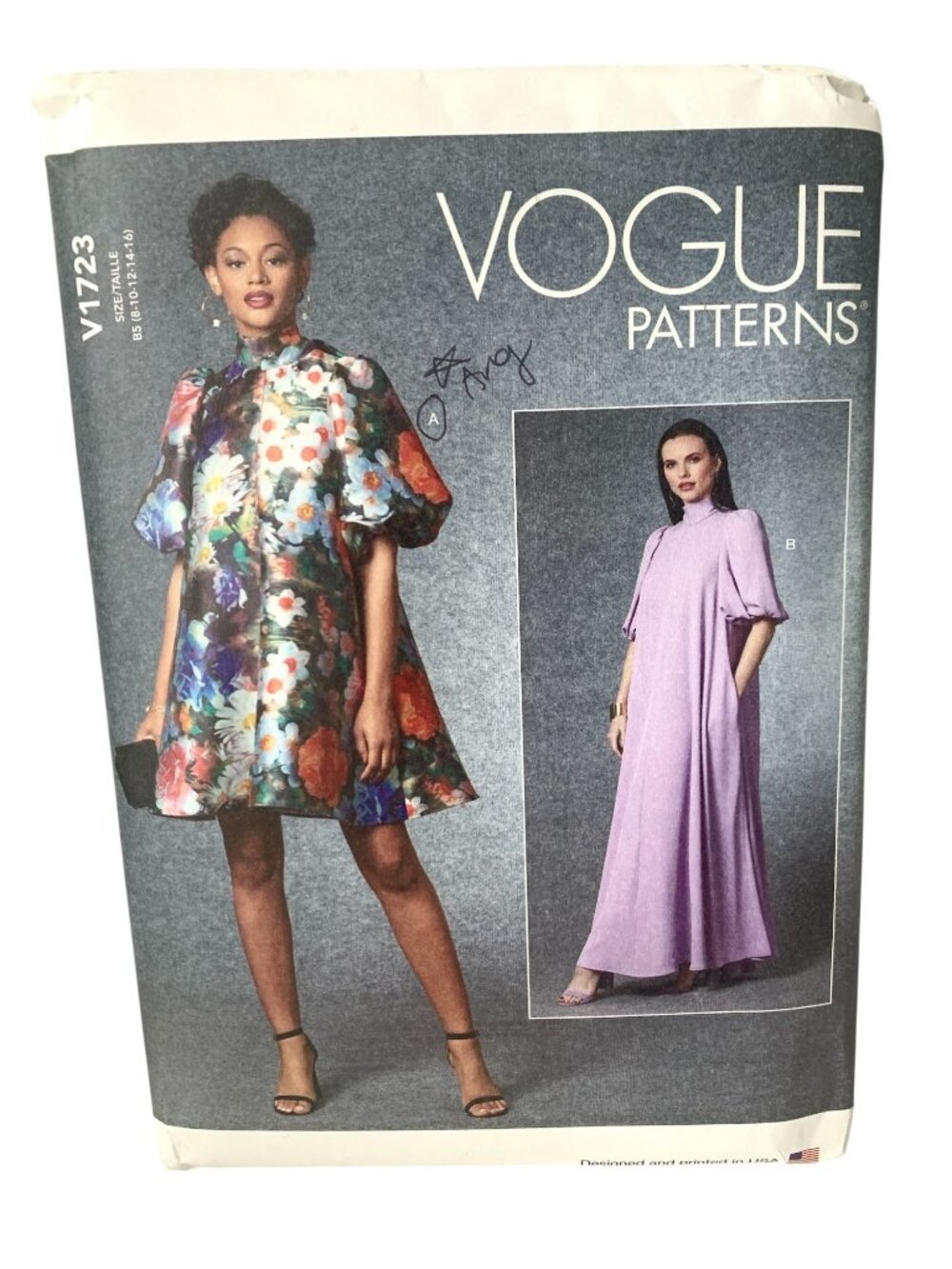 Vogue V1723 Pattern Misses' Special Occasion Dress Loose Fitting Size 8 10 12 14
